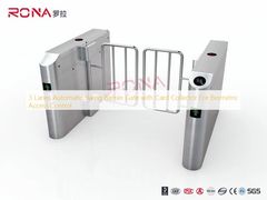 Puerta de barrera automática de 3 carriles con colector de tarjetas para control de acceso biométrico