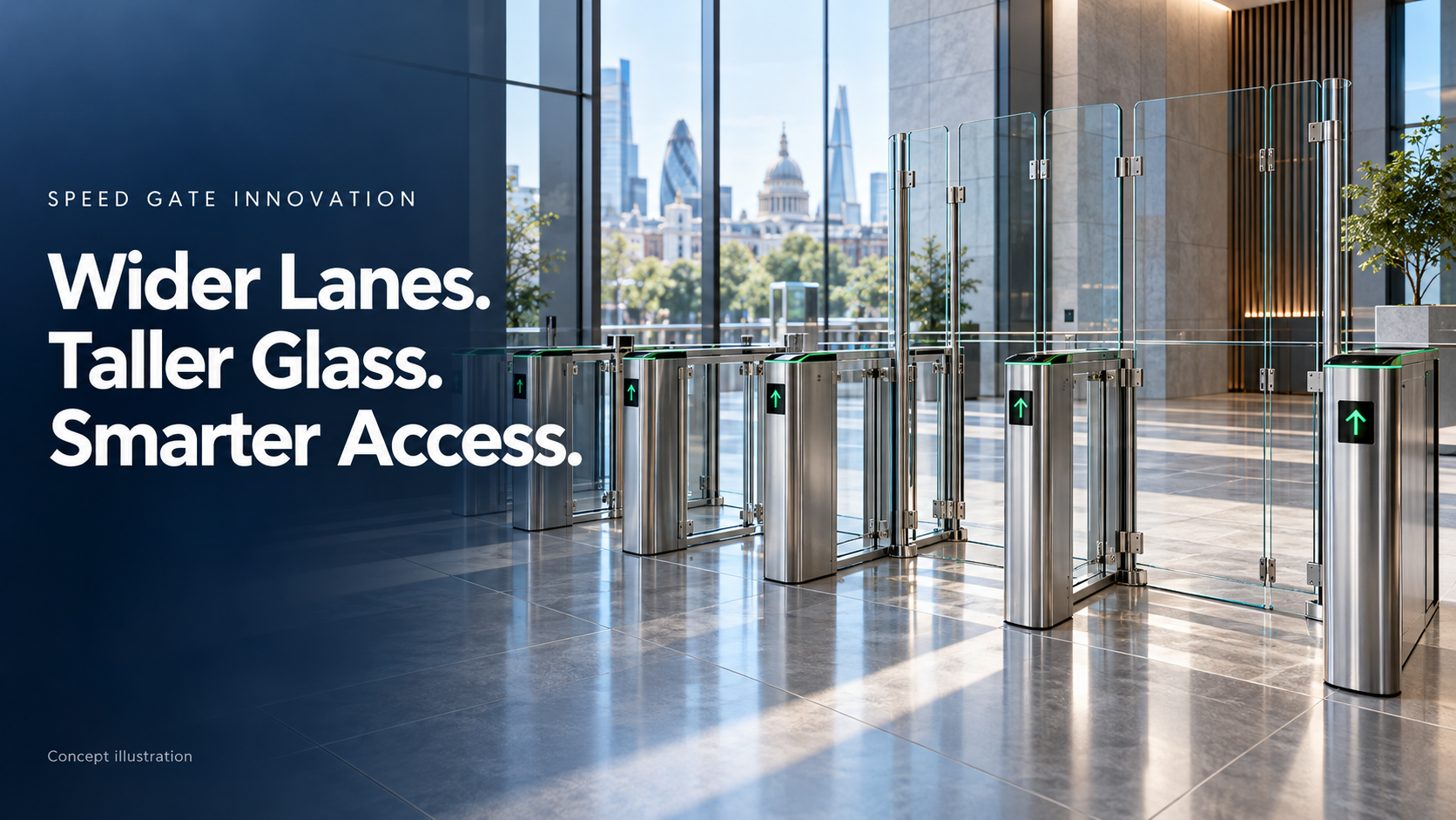 Últimos blogs de la empresa sobre International Security Expo 2026 Highlights Three Speed Gate Trends: Wide Lanes, Tall Glass, Legacy Retrofit